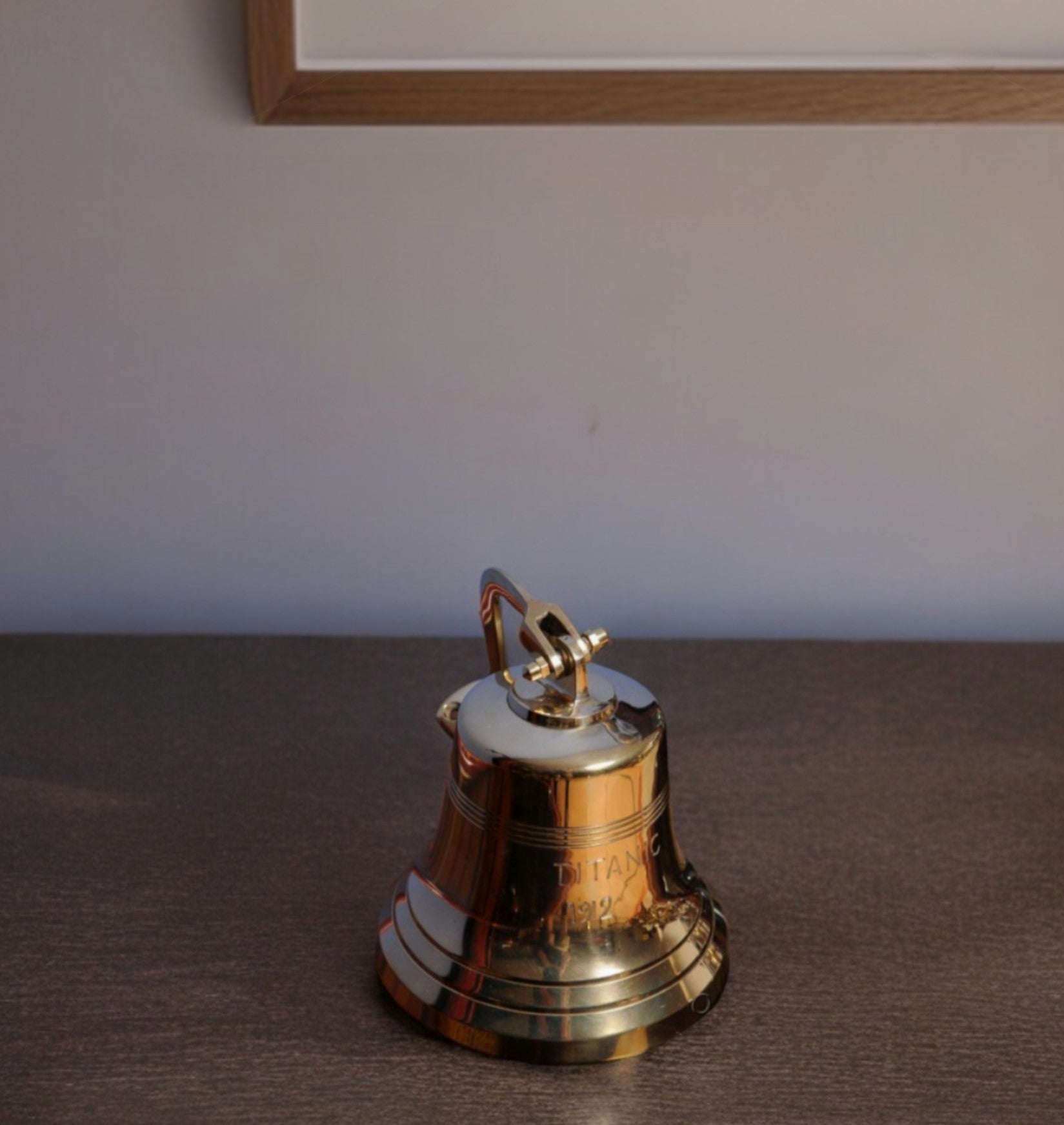 7" Gold Metal Hand Painted 1912 RMS Titanic Bell 6" Model Bell-Sculptures-DECOROLALA