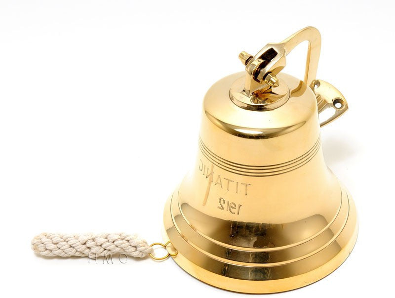 7" Gold Metal Hand Painted 1912 RMS Titanic Bell 6" Model Bell-Sculptures-DECOROLALA