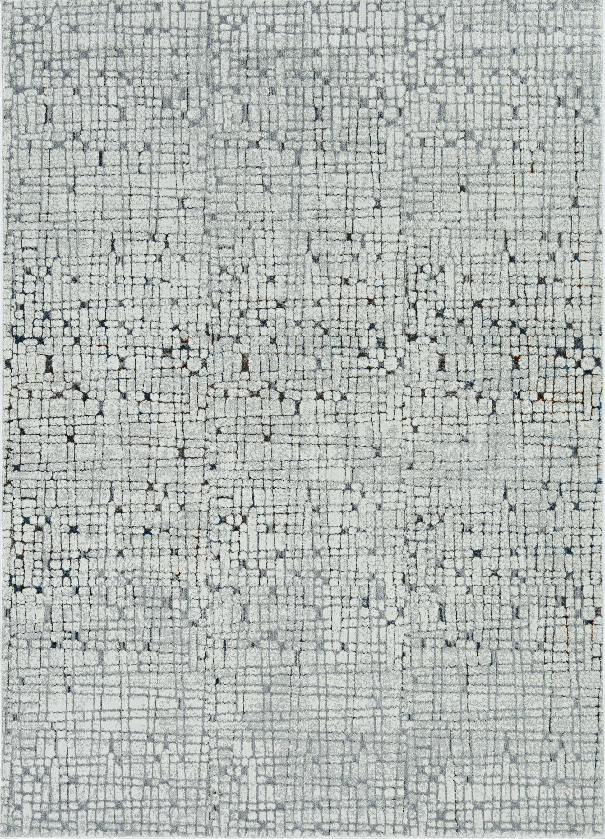 7' Gray And Black Abstract Area Rug-Area Rugs-DECOROLALA