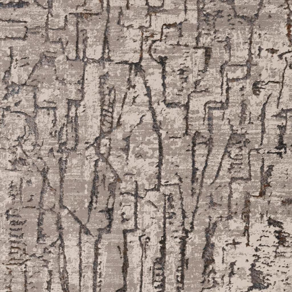 7' Gray And Black Abstract Runner Rug-Area Rugs-DECOROLALA