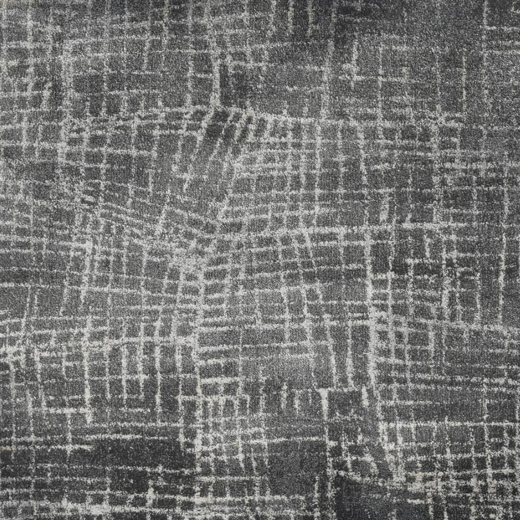 7' Gray And Dark Gray Abstract Area Rug-Area Rugs-DECOROLALA