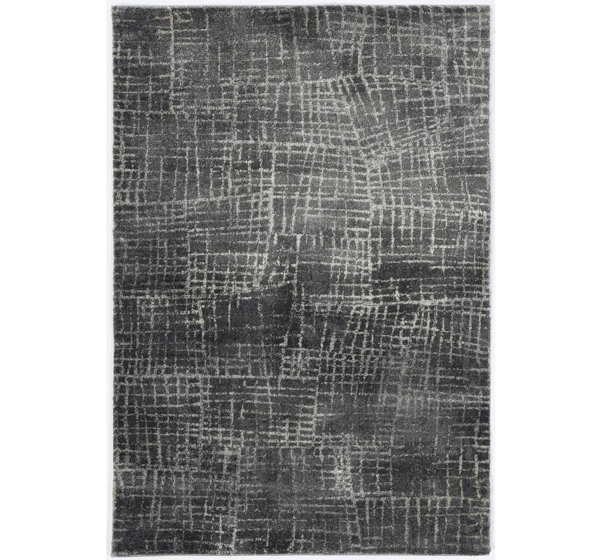 7' Gray And Dark Gray Abstract Area Rug-Area Rugs-DECOROLALA
