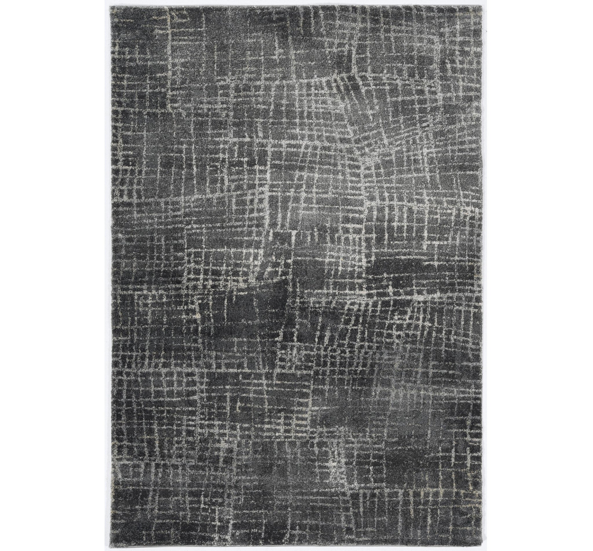 7' Gray And Dark Gray Abstract Area Rug-Area Rugs-DECOROLALA