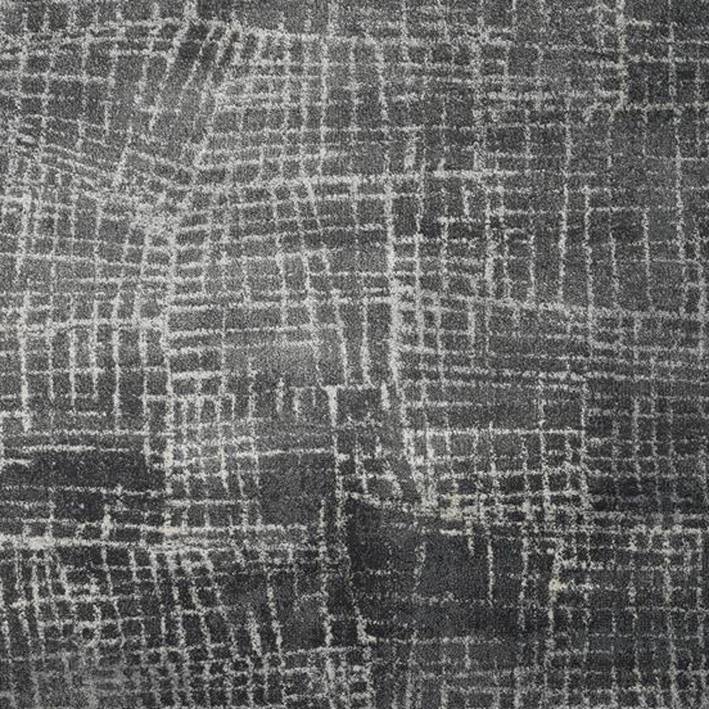 7' Gray And Dark Gray Abstract Area Rug-Area Rugs-DECOROLALA