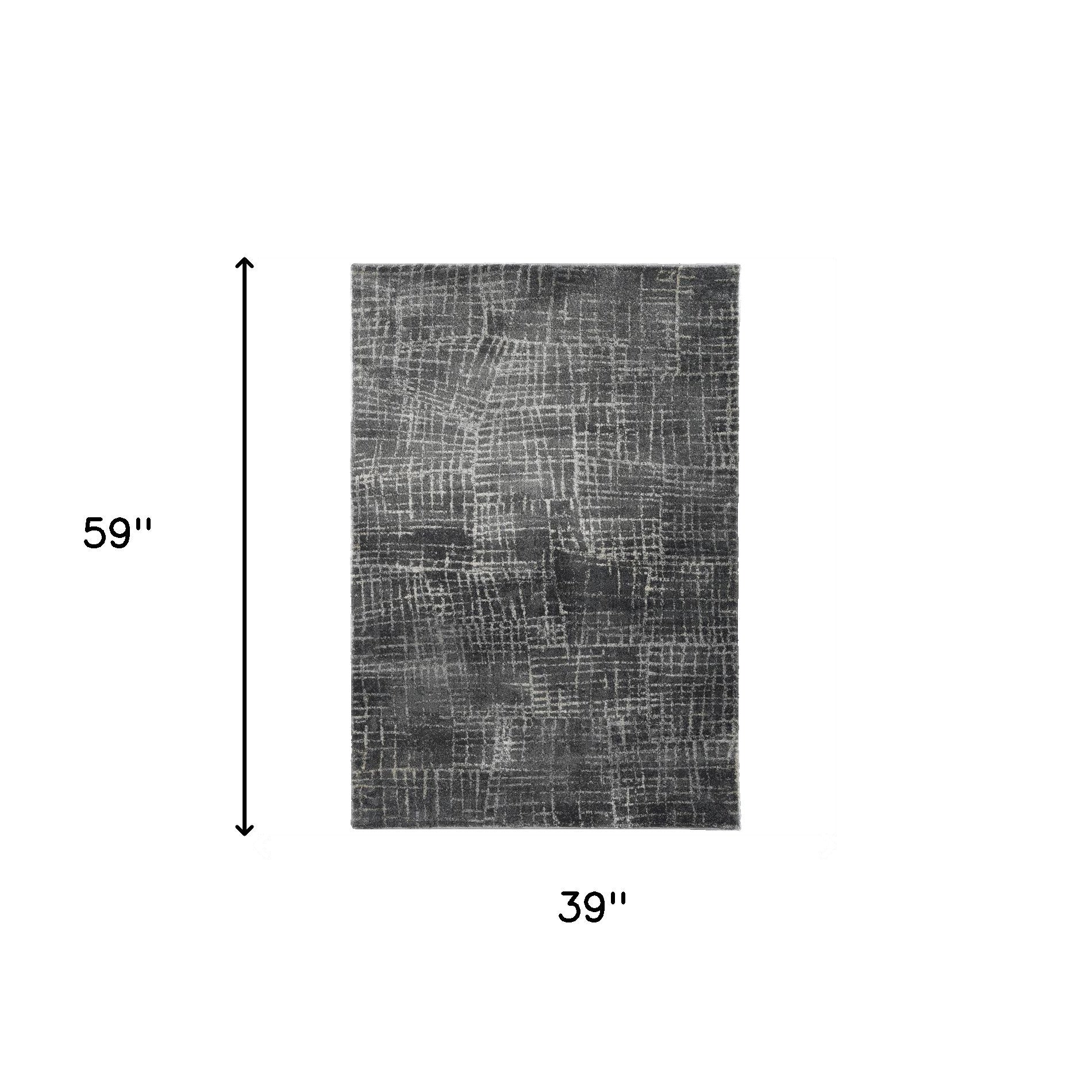 7' Gray And Dark Gray Abstract Area Rug-Area Rugs-DECOROLALA