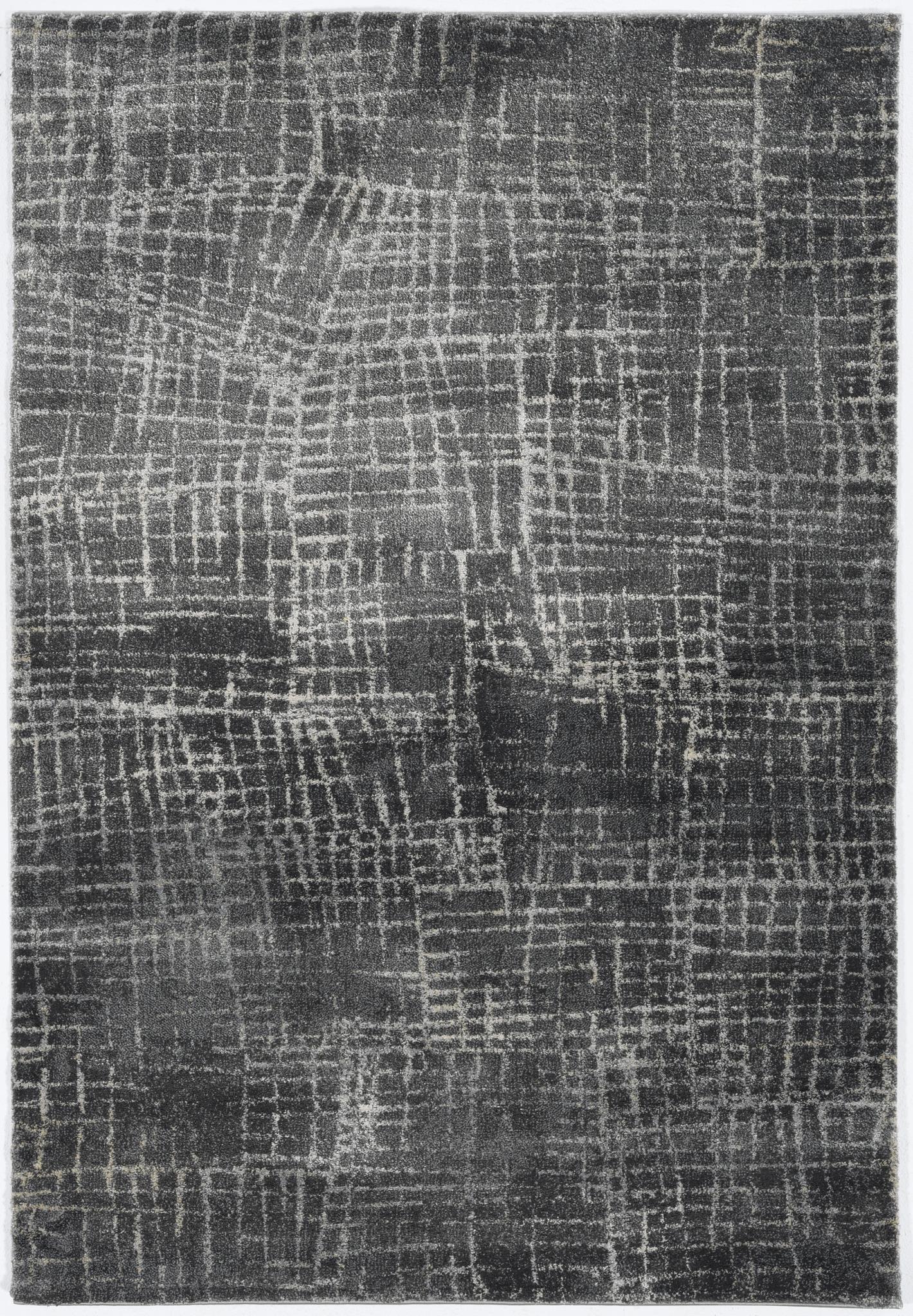 7' Gray And Dark Gray Abstract Area Rug-Area Rugs-DECOROLALA