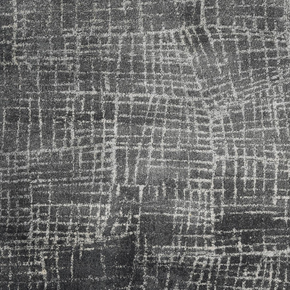 7' Gray And Dark Gray Abstract Area Rug-Area Rugs-DECOROLALA