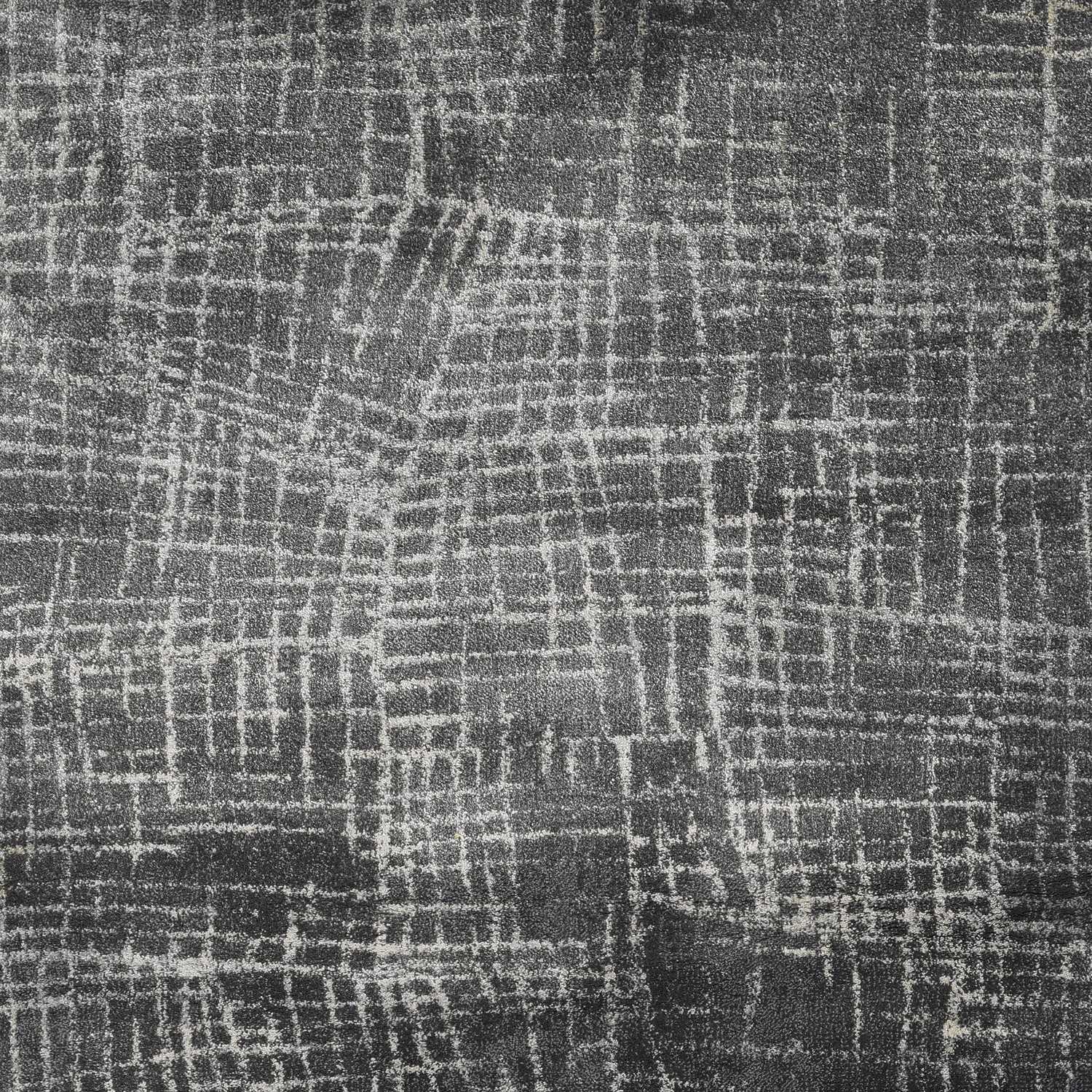 7' Gray And Dark Gray Abstract Area Rug-Area Rugs-DECOROLALA
