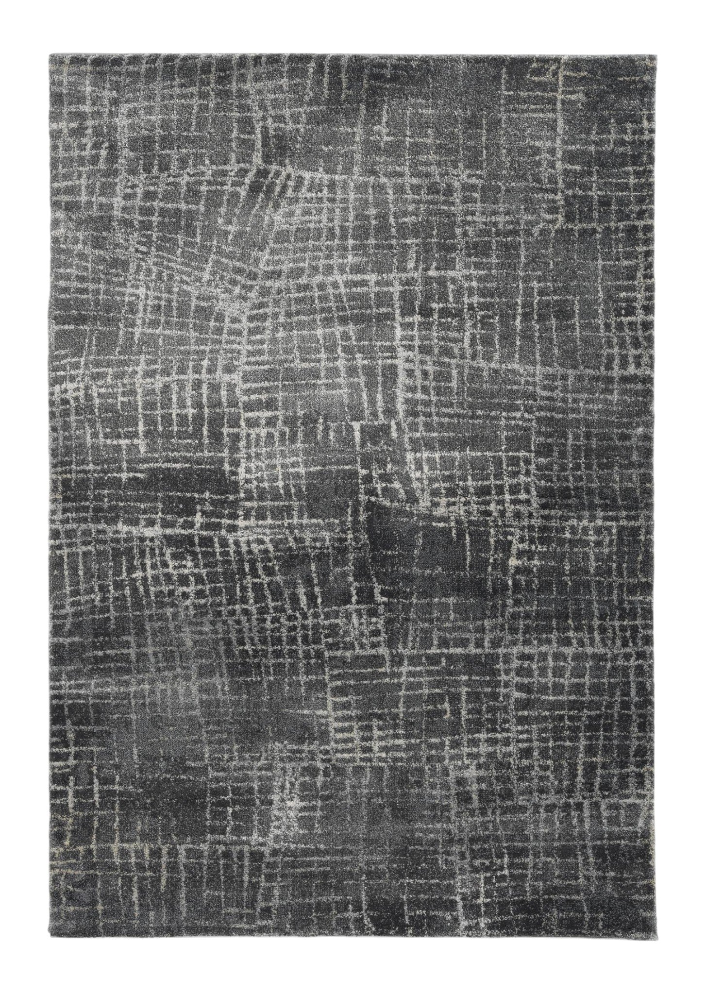 7' Gray And Dark Gray Abstract Area Rug-Area Rugs-DECOROLALA