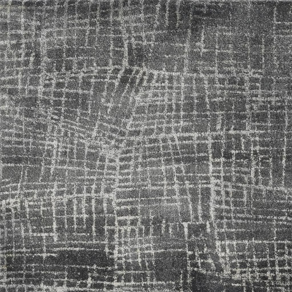 7' Gray And Dark Gray Abstract Area Rug-Area Rugs-DECOROLALA