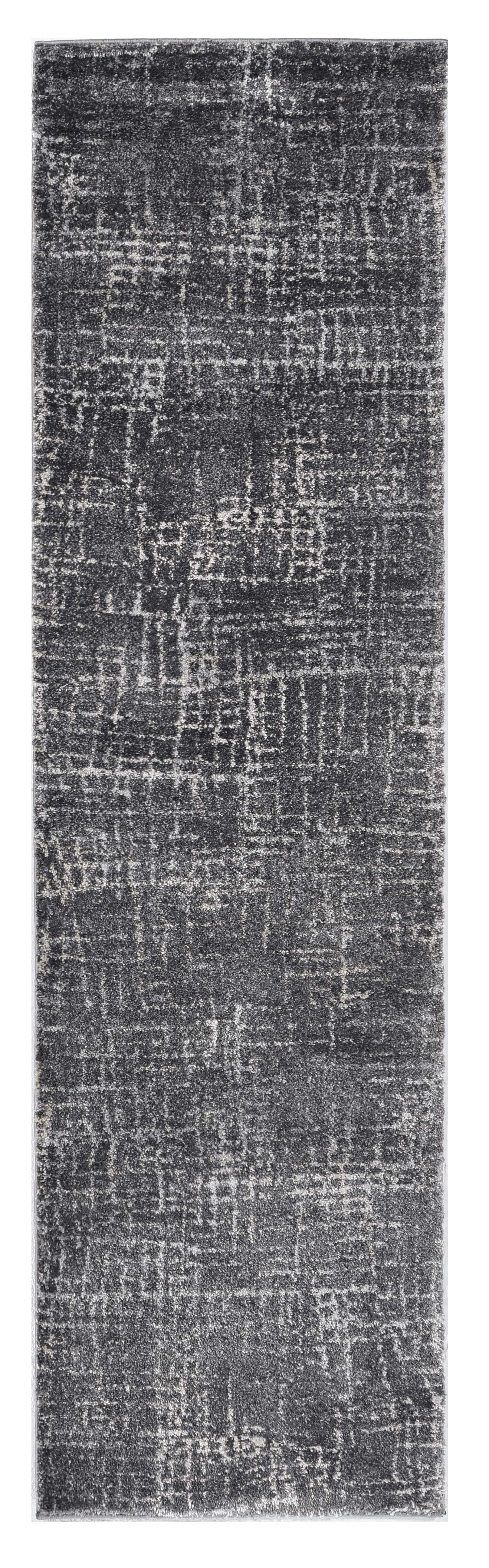 7' Gray And Dark Gray Abstract Area Rug-Area Rugs-DECOROLALA