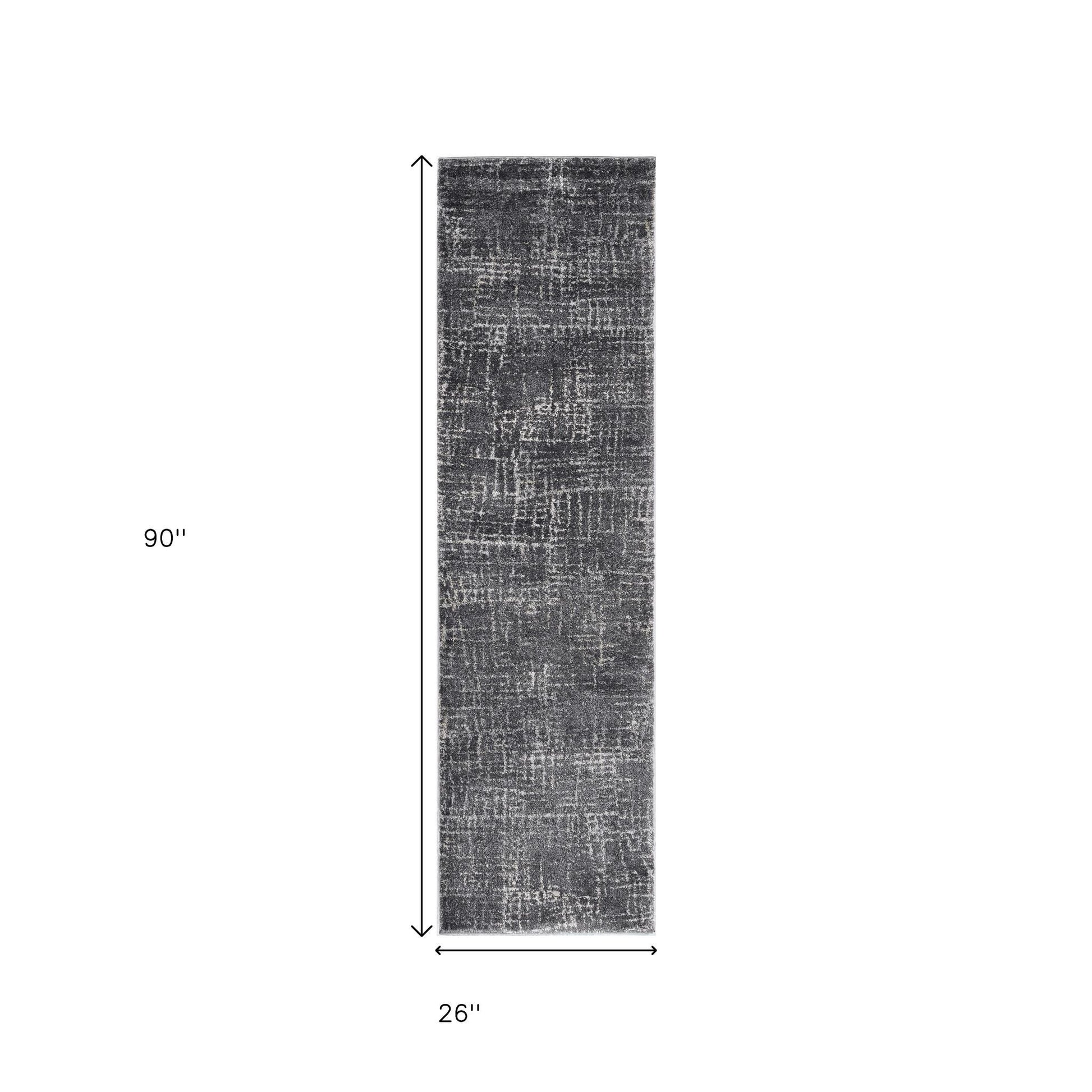 7' Gray And Dark Gray Abstract Area Rug-Area Rugs-DECOROLALA
