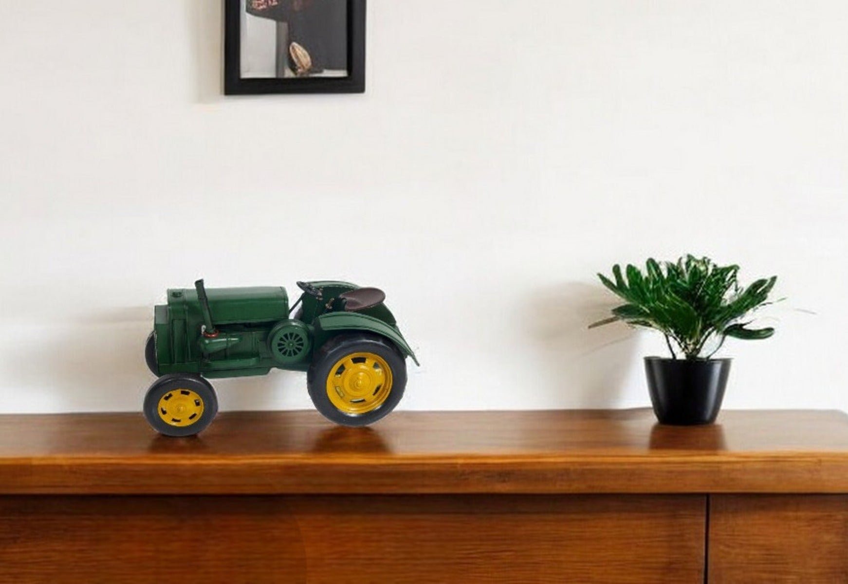 7" Green Metal Hand Painted Model Car Tabletop Sculpture-Sculptures-DECOROLALA