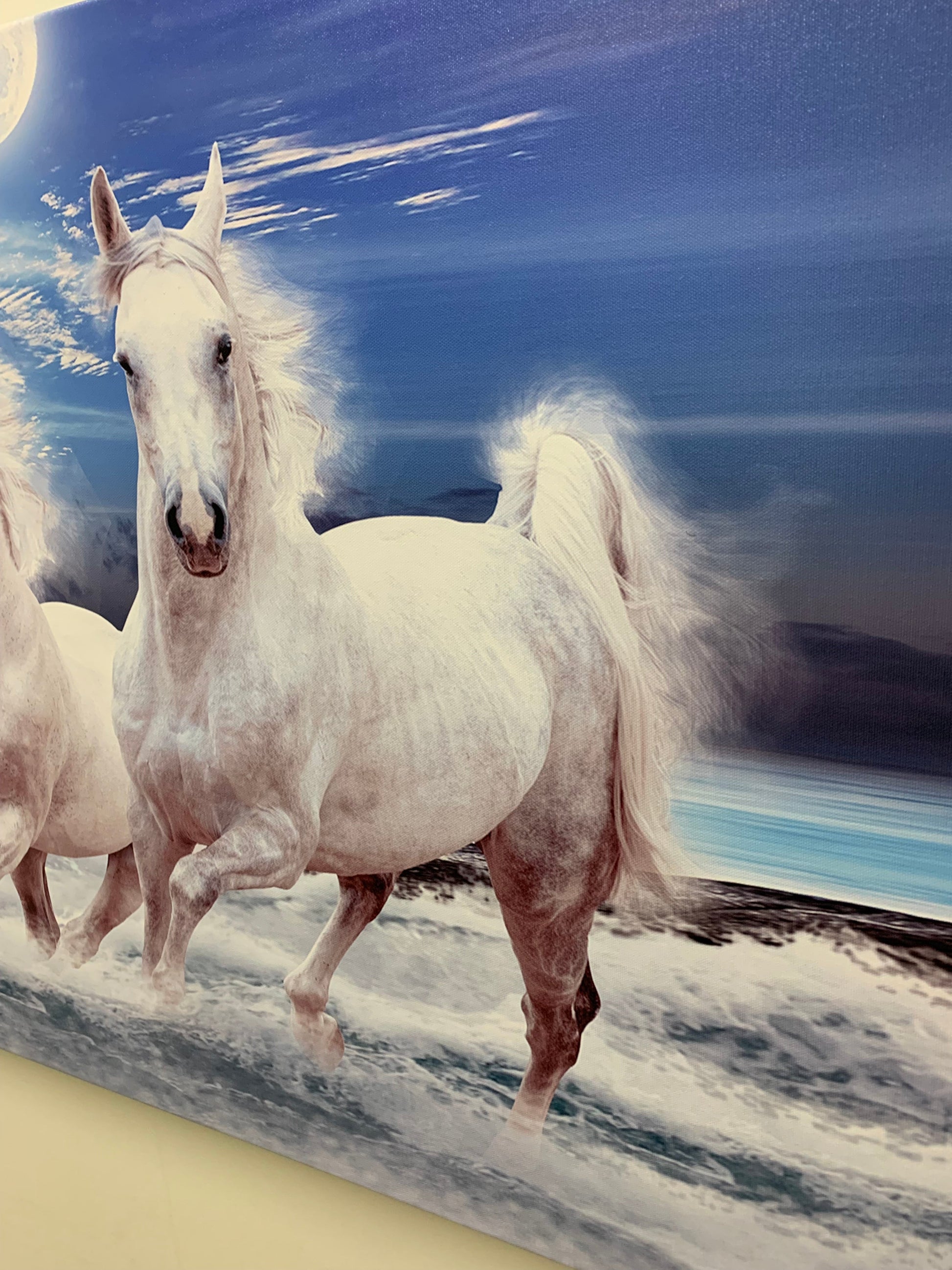 7 Horses Good Luck Canvas Wall Art 72x24 Inches-Wall Art-DECOROLALA