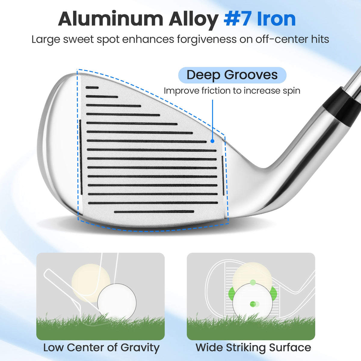#7 Iron Single Golf Club for Men with Steel Shaft and Headcover-Golf-DECOROLALA