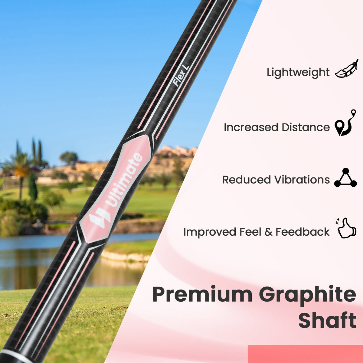 #7 Iron Single Golf Club for Women with Graphite Shaft and Headcover-Golf-DECOROLALA