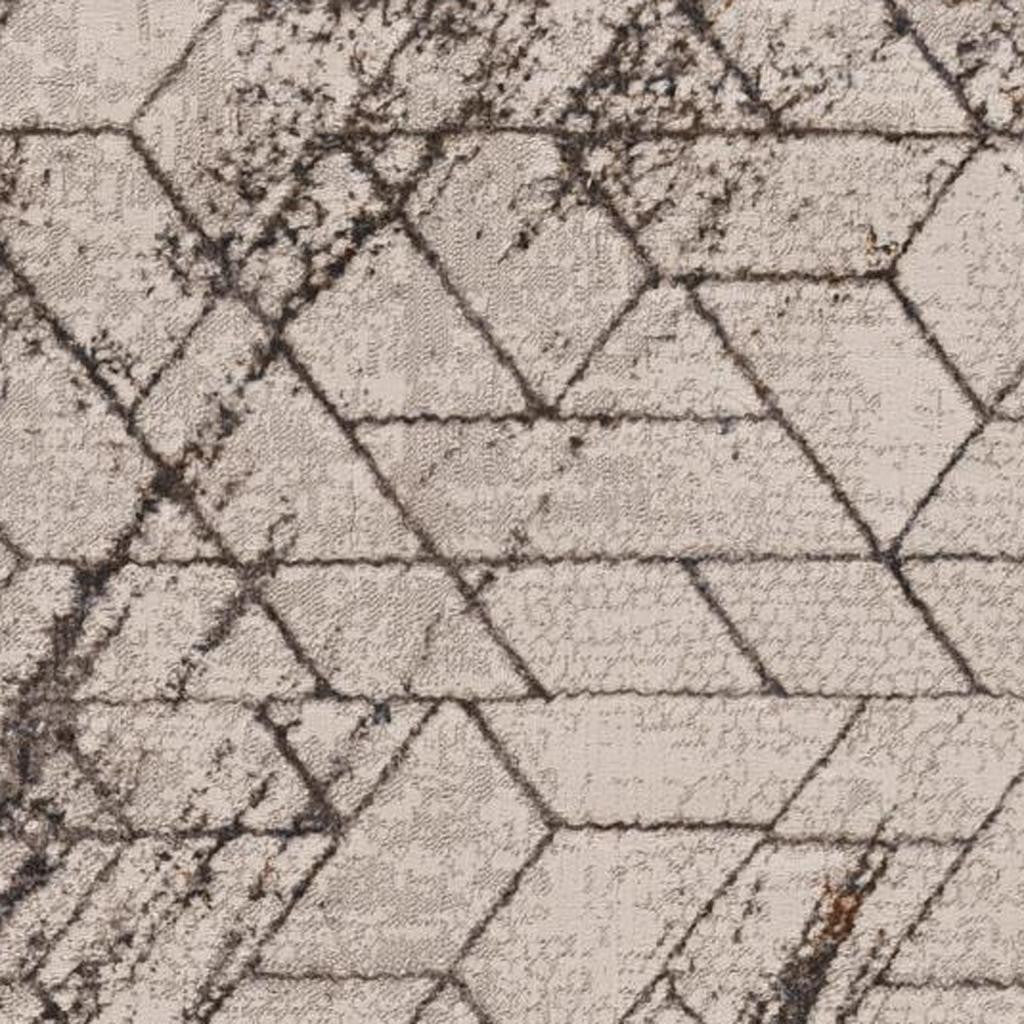 7' Ivory Machine Woven Abstract Geometric Indoor Runner Rug-Area Rugs-DECOROLALA