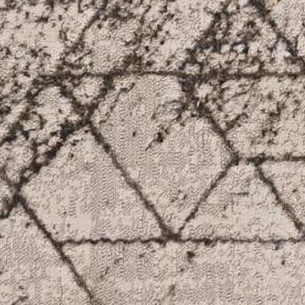 7' Ivory Machine Woven Abstract Geometric Indoor Runner Rug-Area Rugs-DECOROLALA