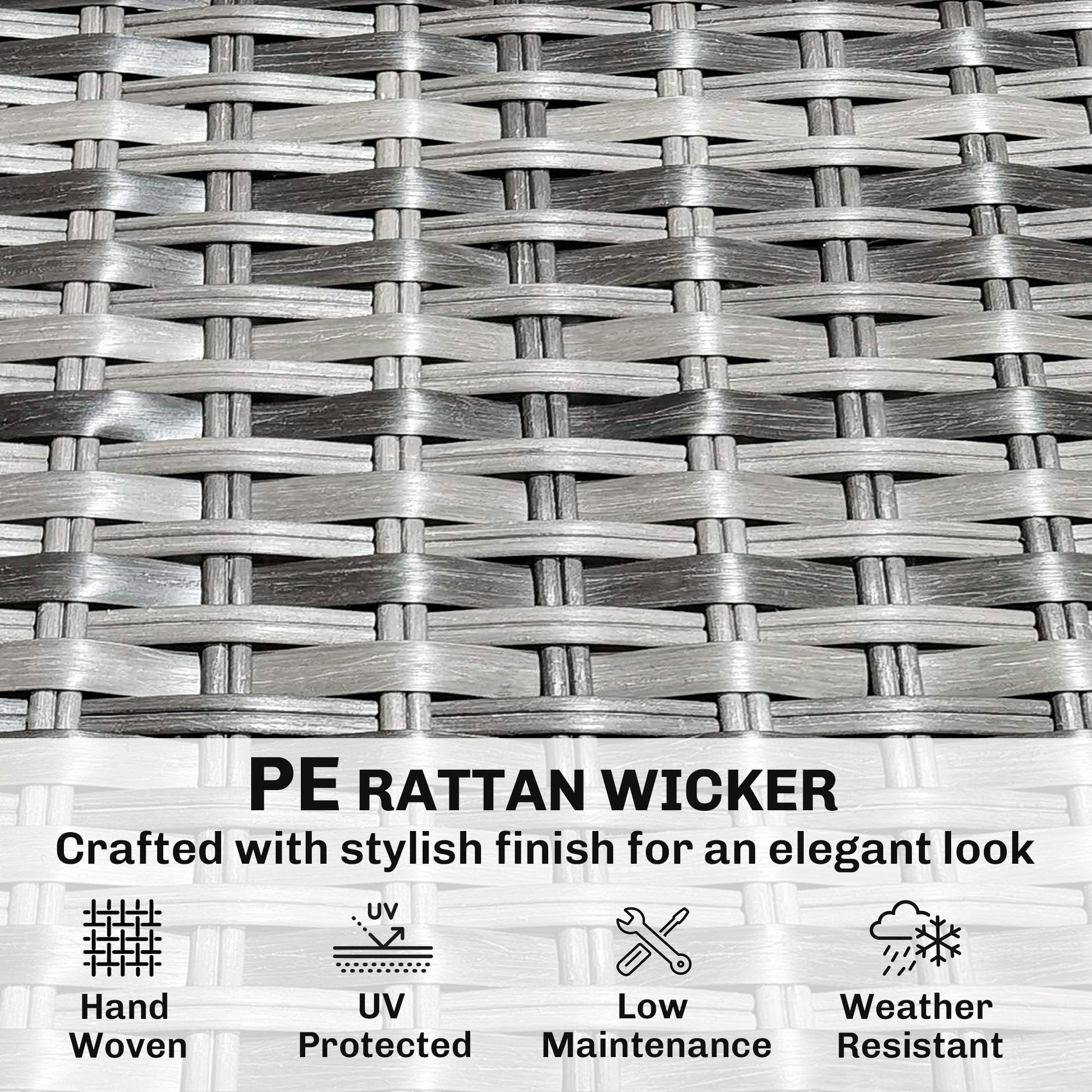 7 Piece Patio Sectional Set - Light Grey Wicker-DECOROLALA