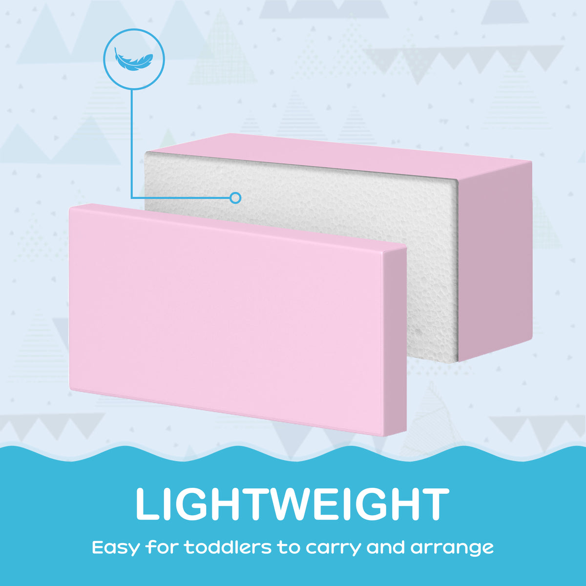 7 Pieces Soft Play Foam Climbing Blocks, Indoor Modular Kids Play Toys for Climbing, Crawling, Sliding, Light Colour-Toys & Games > Baby & Toddler Toys > Kids Gym & Playmats-DECOROLALA
