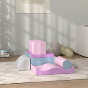7 Pieces Soft Play Foam Climbing Blocks, Indoor Modular Kids Play Toys for Climbing, Crawling, Sliding, Light Colour-Toys & Games > Baby & Toddler Toys > Kids Gym & Playmats-DECOROLALA