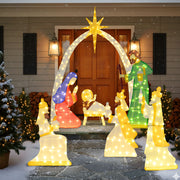 7 Pieces Lighted Nativity Scene with 310 Warm White LED Lights-Christmas Decorations & Accessories-DECOROLALA