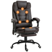 7-Point Vibrating Massage Chair - Reclining Brown-DECOROLALA