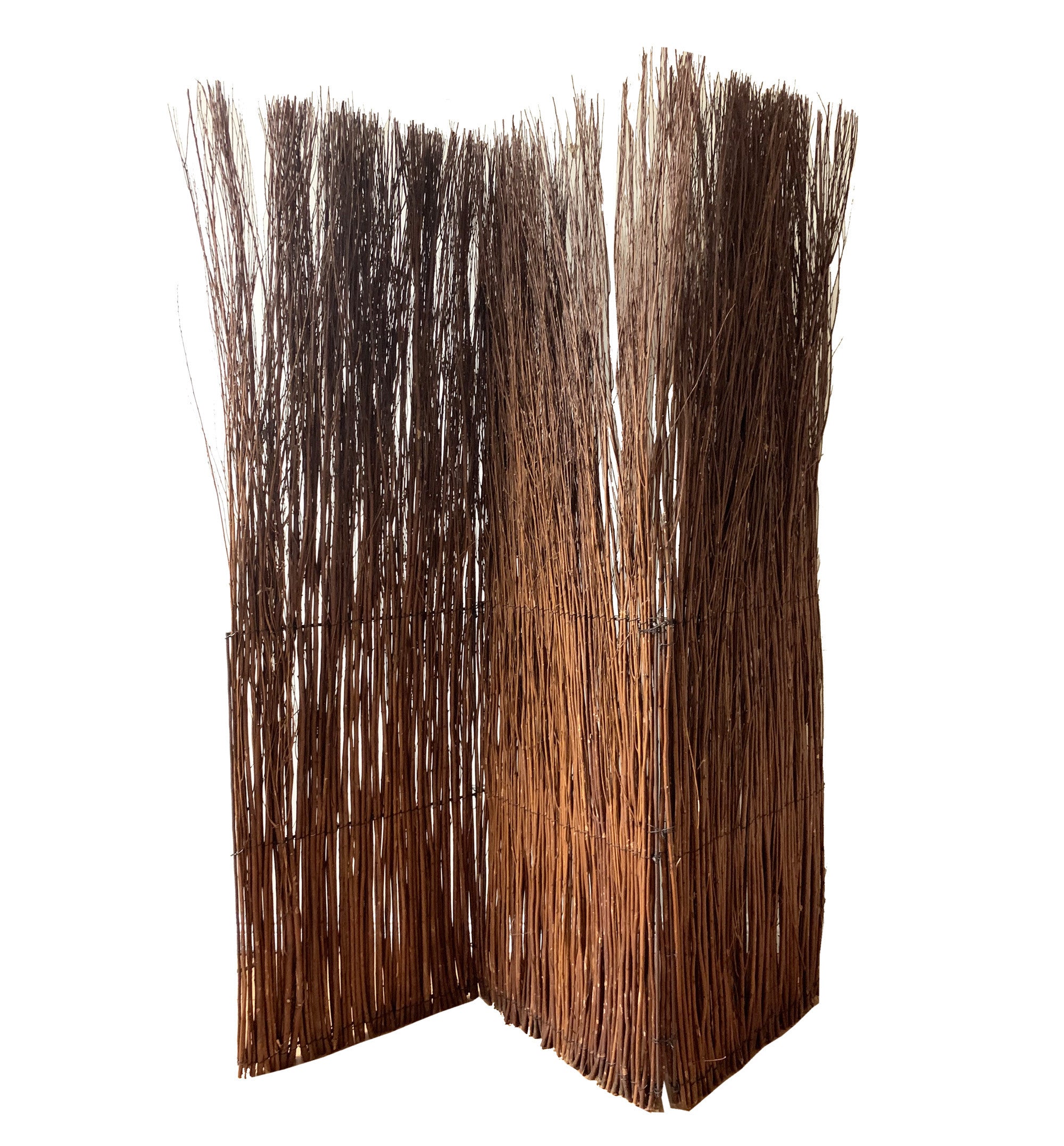 7' Rustic Willow Branch Three Panel Room Divider Screen-Room Dividers-DECOROLALA