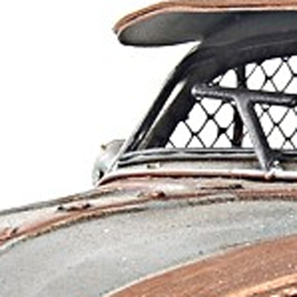 7" Silver Metal Hand Painted Model Car Tabletop Sculpture-Sculptures-DECOROLALA