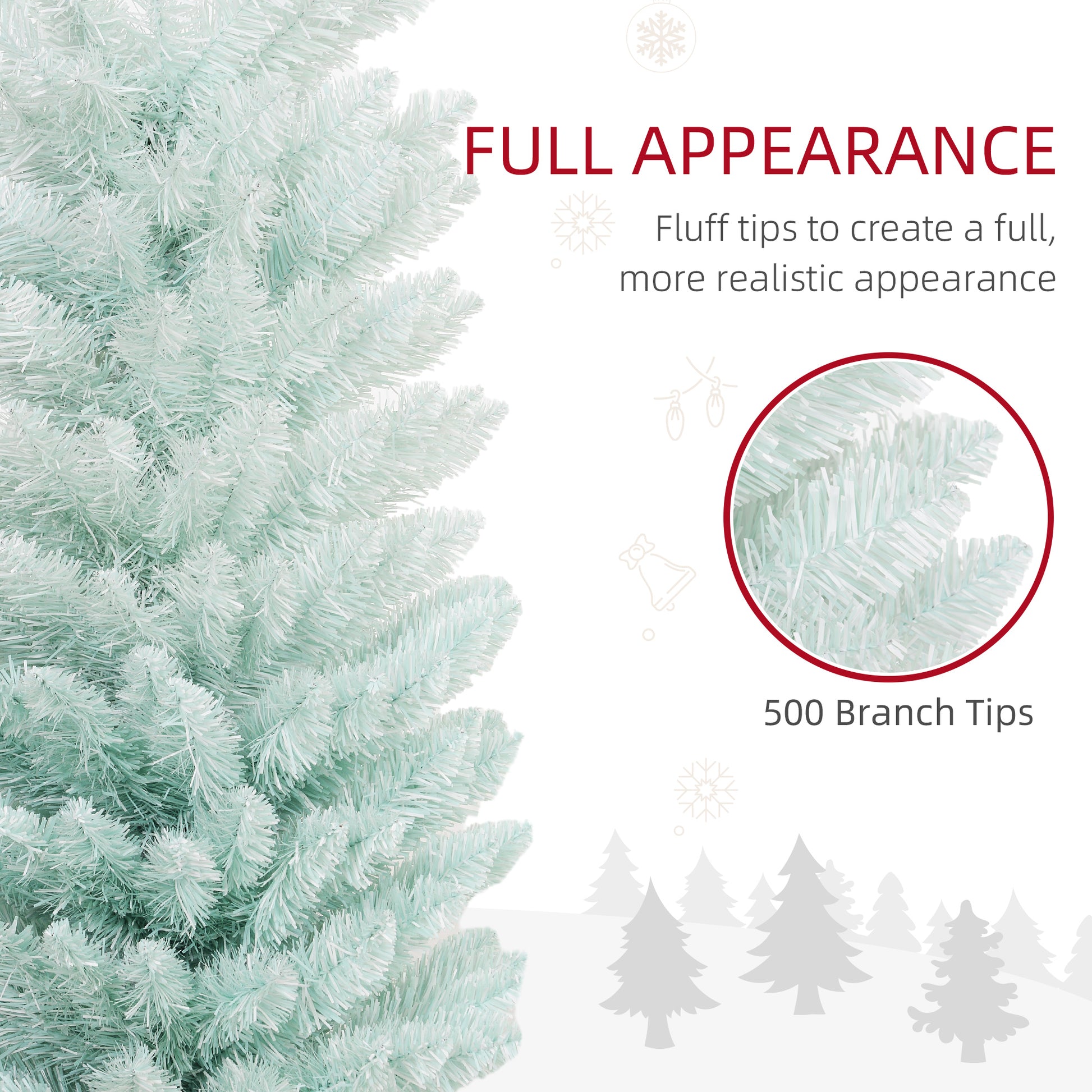 7' Slim Pencil Artificial Christmas Tree - Gradient Blue-Home Furnishings > Holiday & Seasonal > Christmas Trees > Pencil Christmas Trees-DECOROLALA