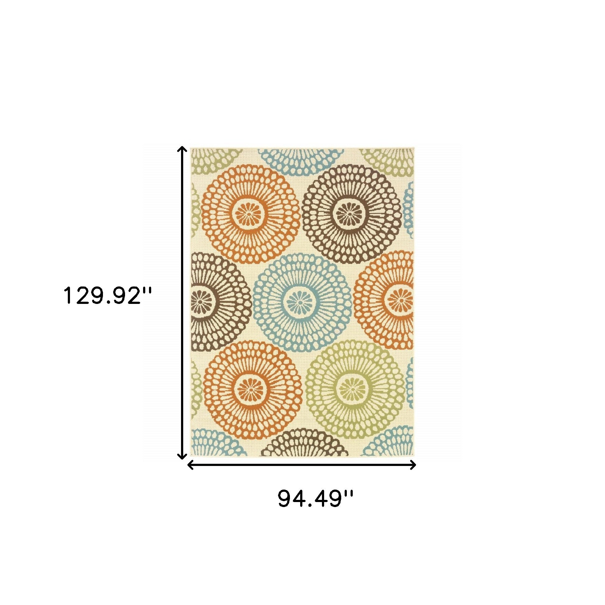 7' X 10' Beige Indoor Outdoor Area Rug-Outdoor Rugs-DECOROLALA