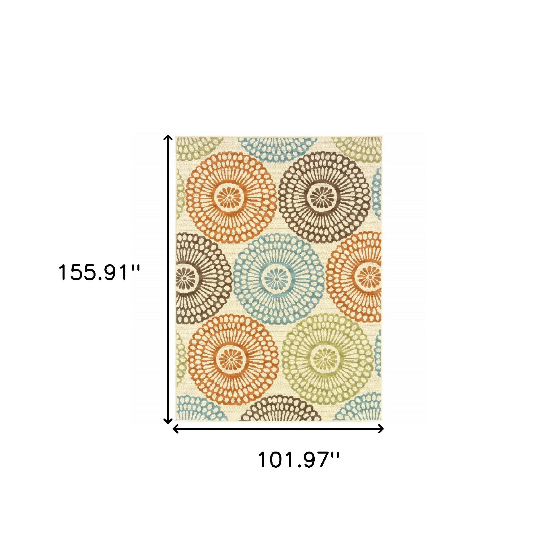 7' X 10' Beige Indoor Outdoor Area Rug-Outdoor Rugs-DECOROLALA