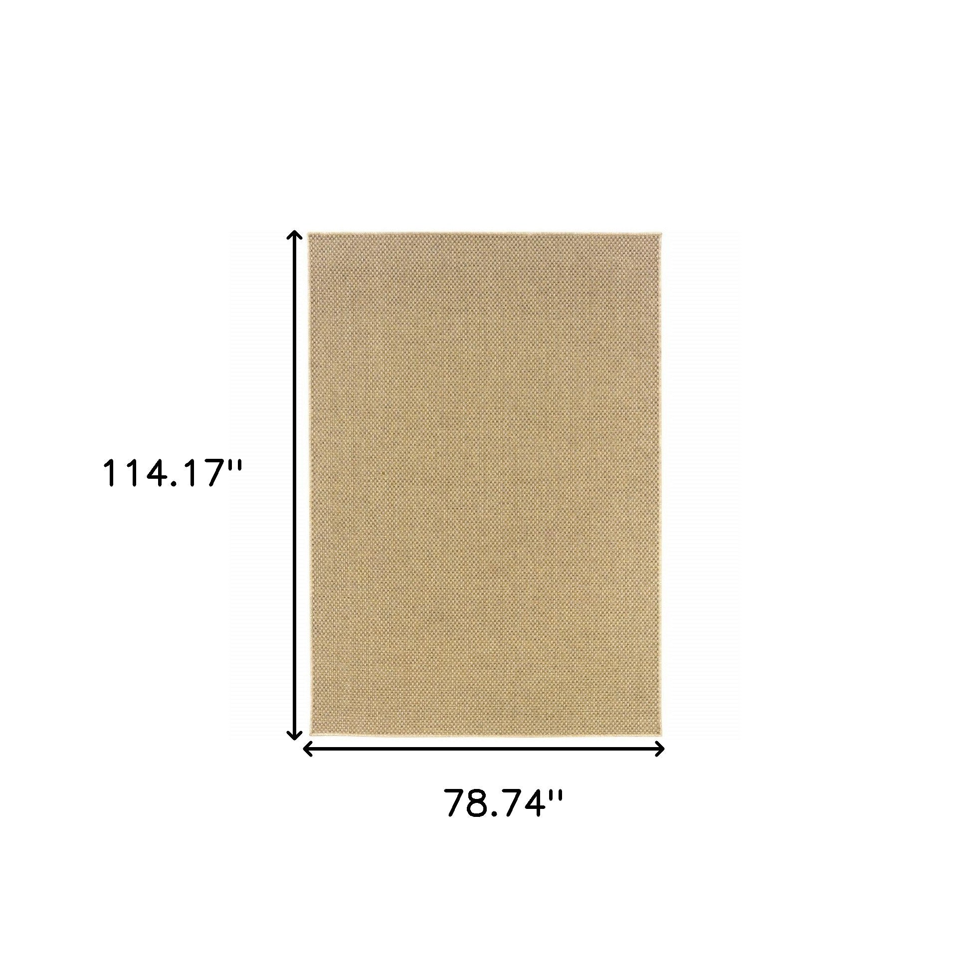 7' X 10' Beige Indoor Outdoor Area Rug-Outdoor Rugs-DECOROLALA