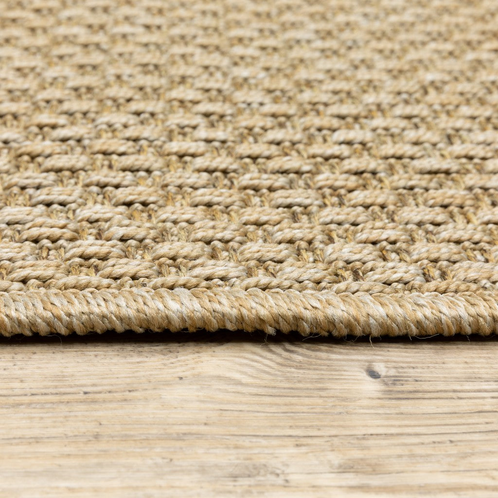7' X 10' Beige Indoor Outdoor Area Rug-Outdoor Rugs-DECOROLALA