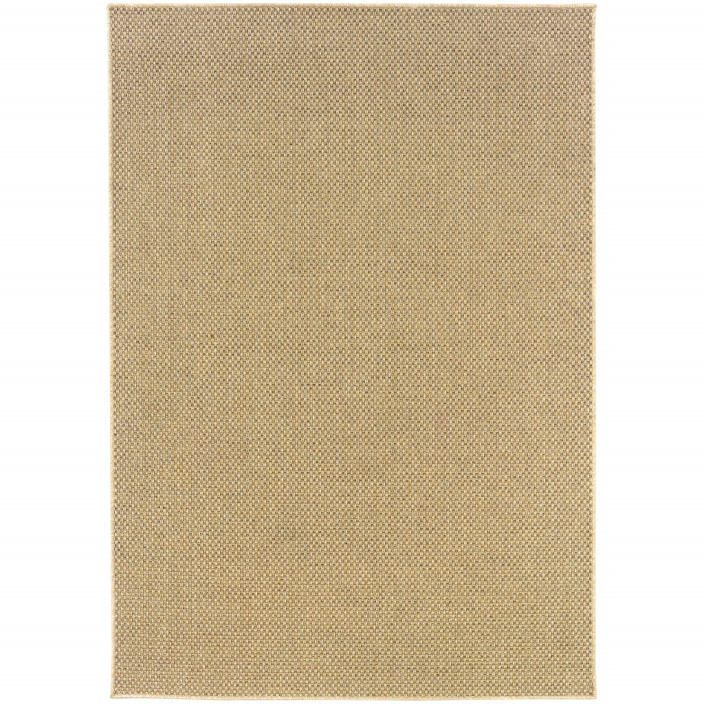 7' X 10' Beige Indoor Outdoor Area Rug-Outdoor Rugs-DECOROLALA