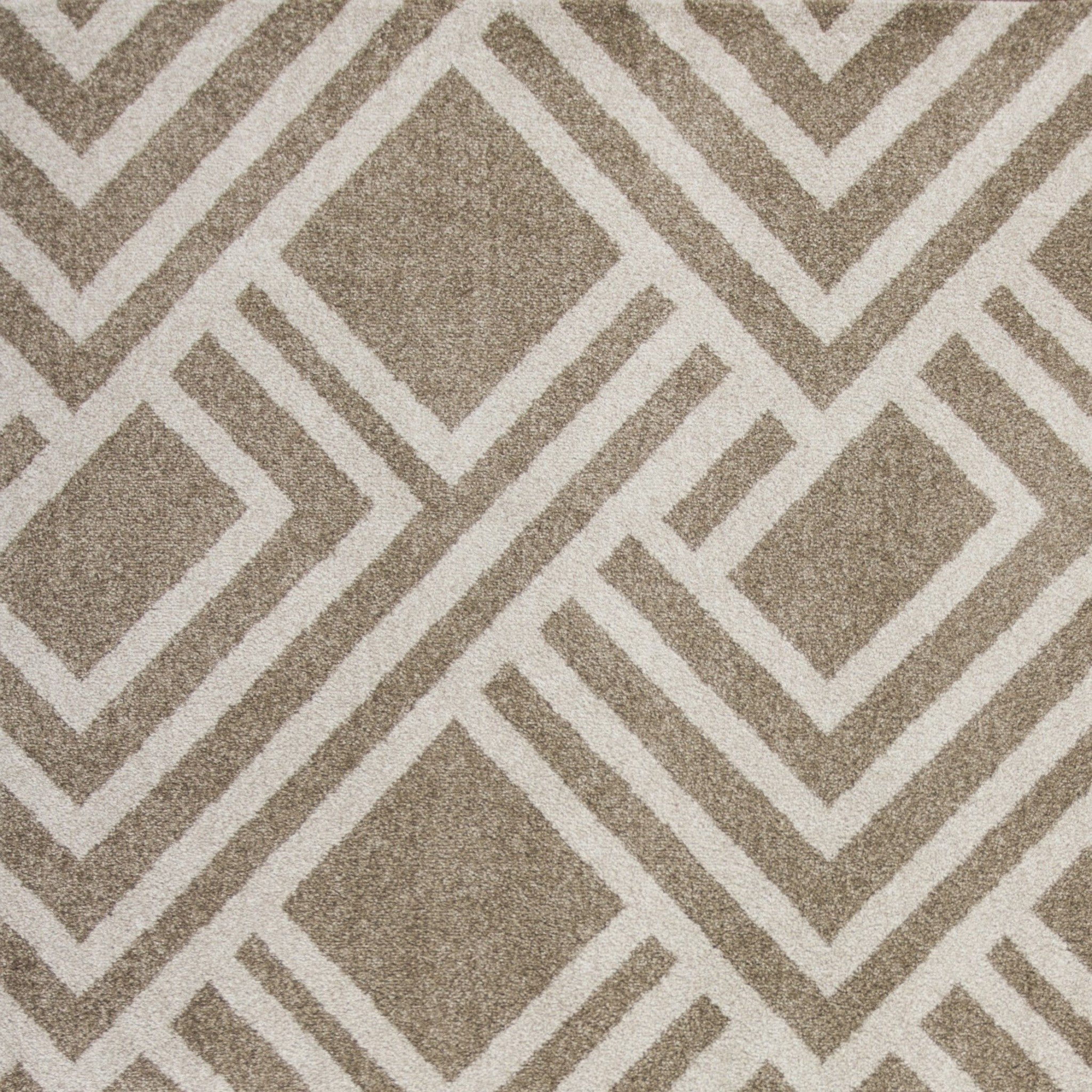 7' X 10' Beige and Ivory Geometric Indoor Outdoor Area Rug-Outdoor Rugs-DECOROLALA