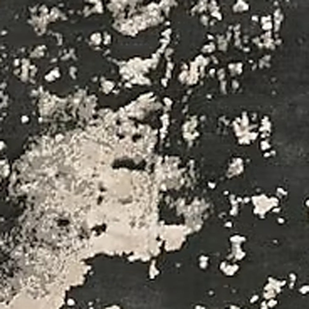 7' X 10' Black And Silver Abstract Area Rug-Area Rugs-DECOROLALA