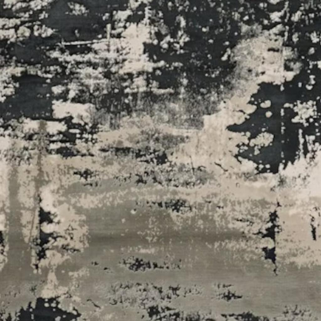 7' X 10' Black And Silver Abstract Area Rug-Area Rugs-DECOROLALA