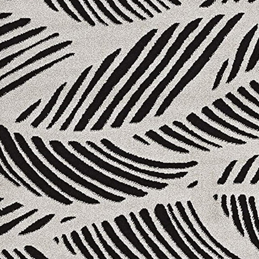 7' X 10' Black And White Abstract Indoor Outdoor Area Rug-Outdoor Rugs-DECOROLALA