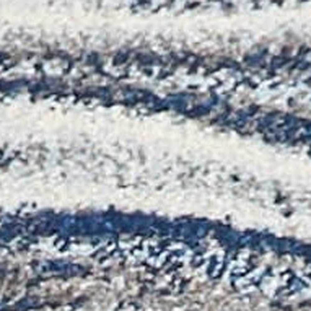 7' X 10' Blue And Beige Abstract Area Rug-Area Rugs-DECOROLALA