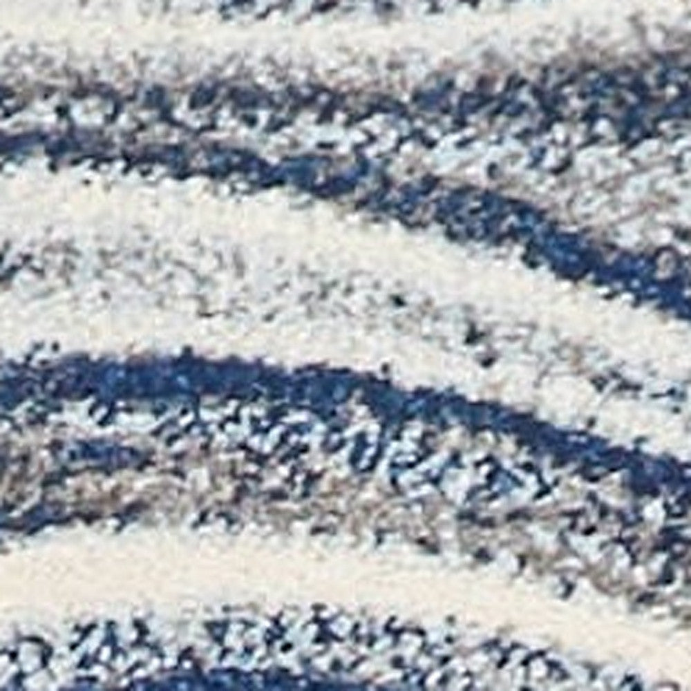 7' X 10' Blue And Beige Abstract Area Rug-Area Rugs-DECOROLALA