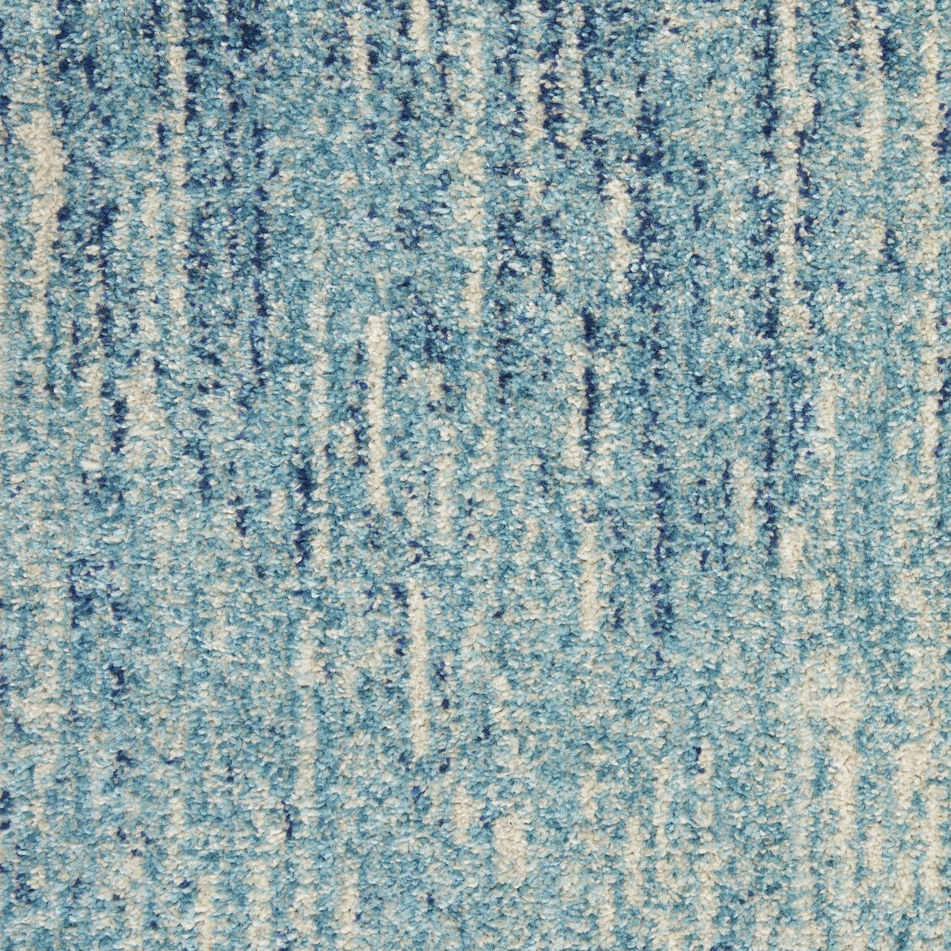 7' X 10' Blue And Ivory Abstract Area Rug-Area Rugs-DECOROLALA