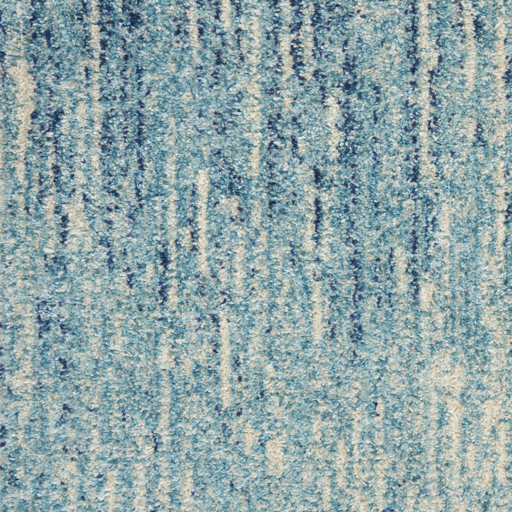 7' X 10' Blue And Ivory Abstract Area Rug-Area Rugs-DECOROLALA