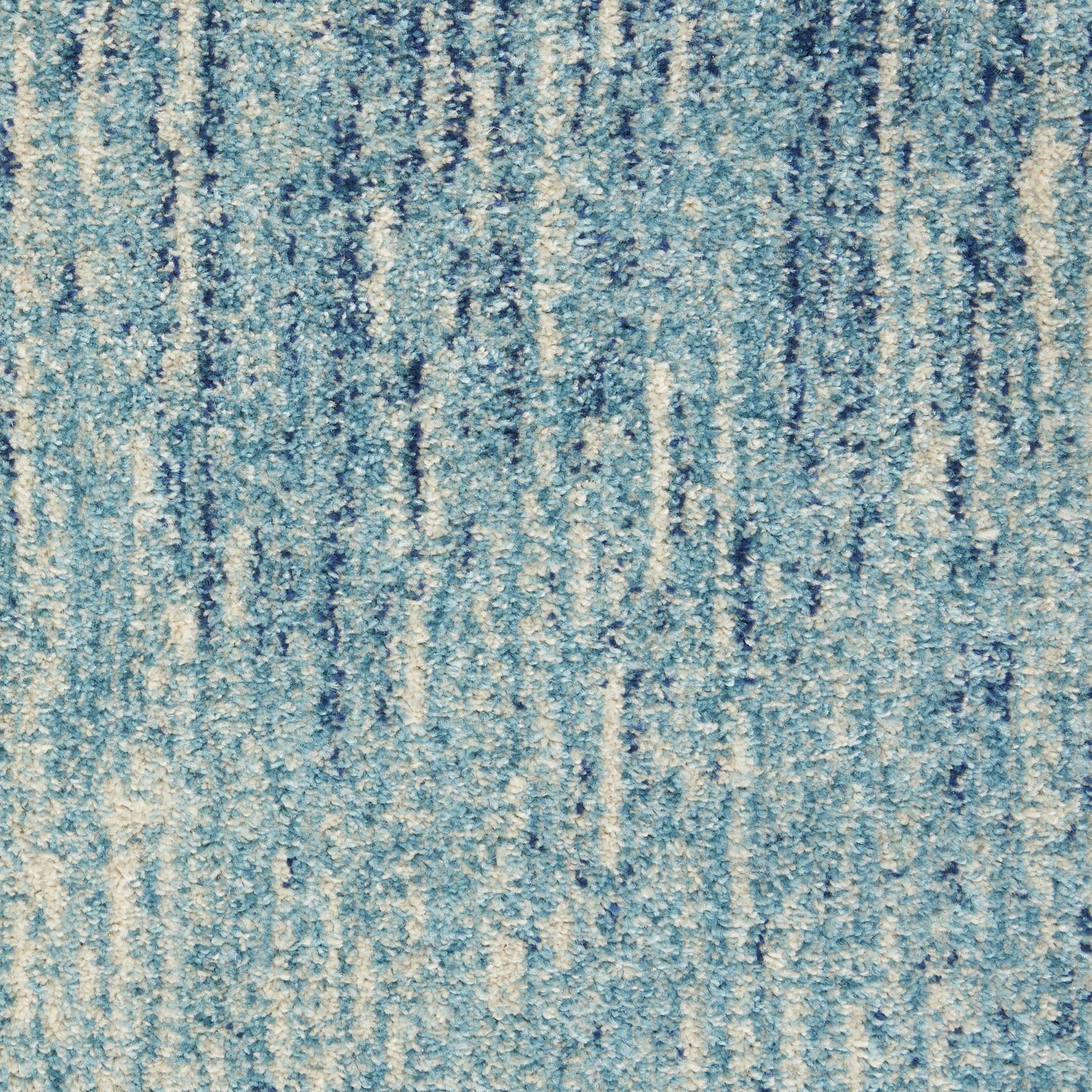 7' X 10' Blue And Ivory Abstract Area Rug-Area Rugs-DECOROLALA