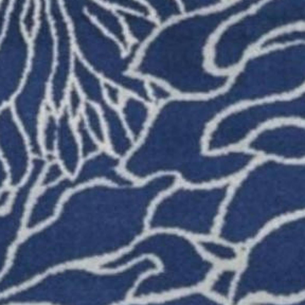 7' X 10' Blue And Ivory Floral Area Rug-Area Rugs-DECOROLALA