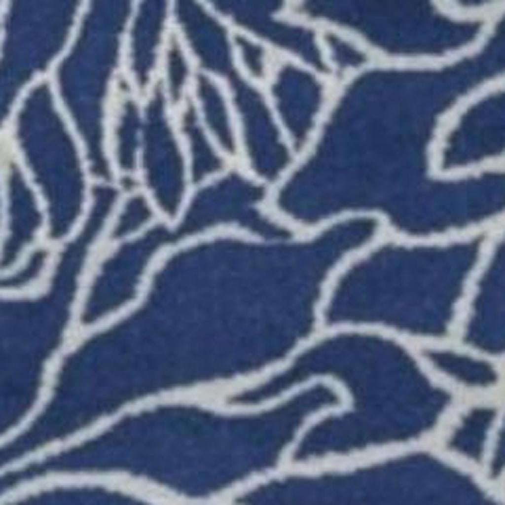 7' X 10' Blue And Ivory Floral Area Rug-Area Rugs-DECOROLALA