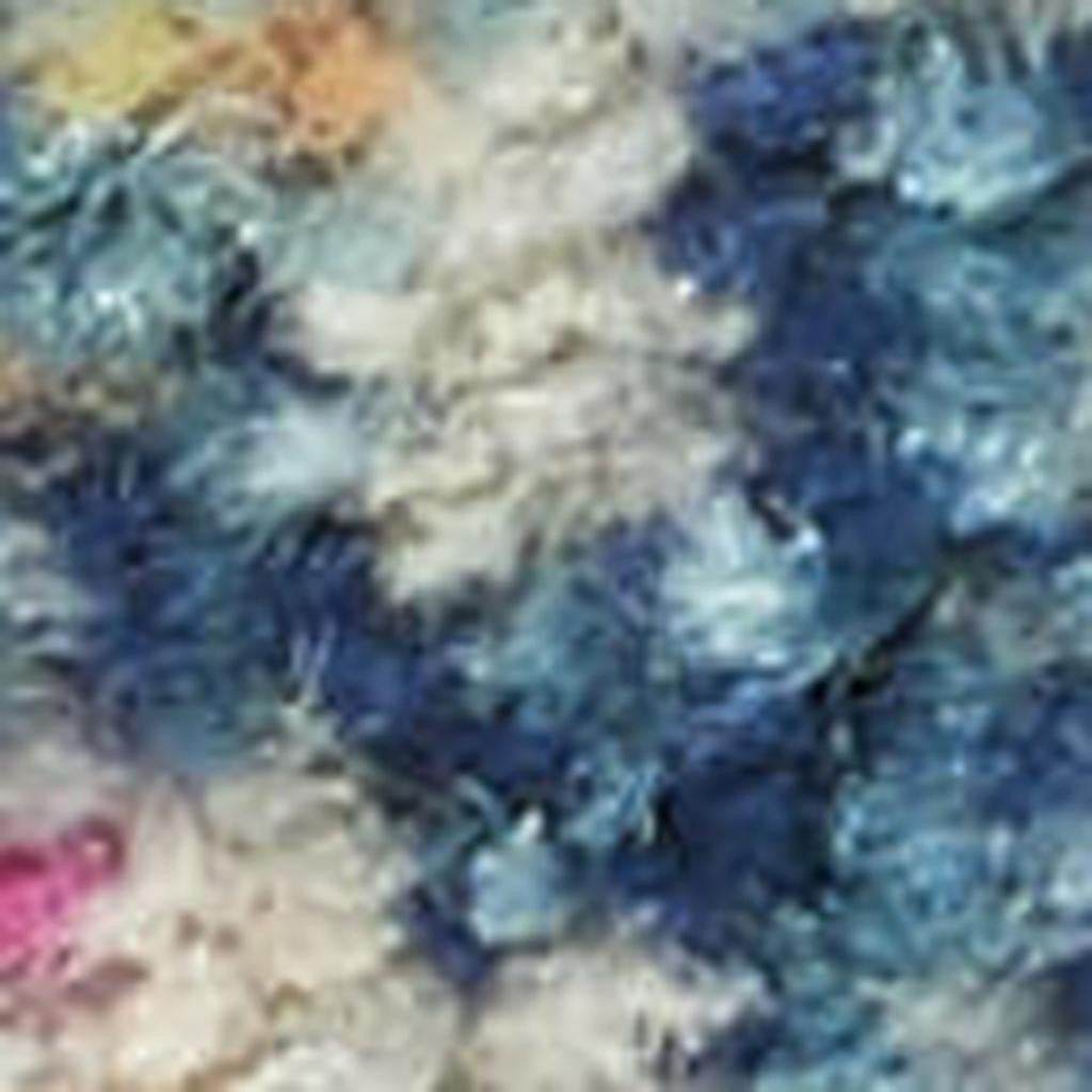 7' X 10' Blue And Ivory Medallion Distressed Area Rug-Area Rugs-DECOROLALA