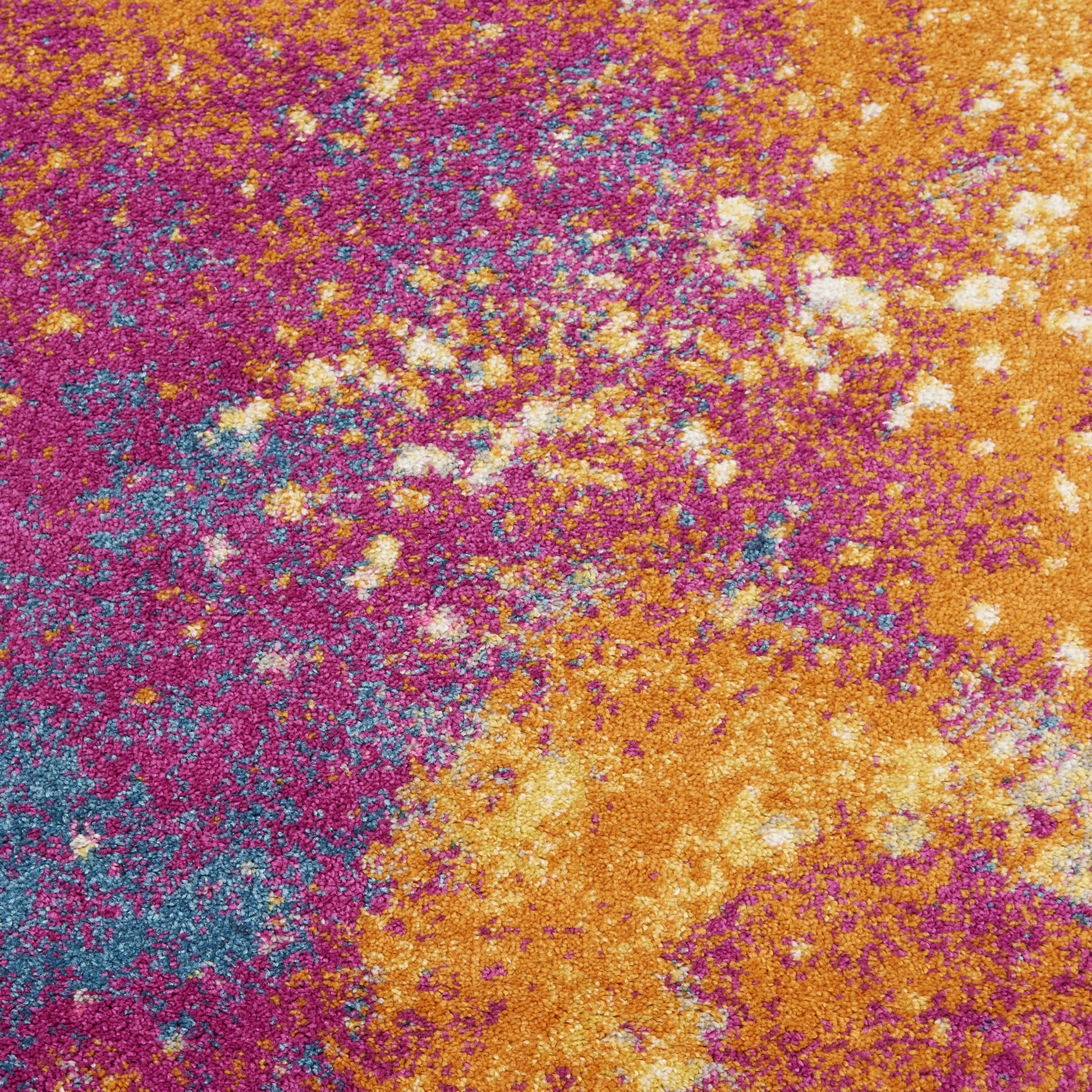 7' X 10' Blue And Orange Abstract Area Rug-Area Rugs-DECOROLALA