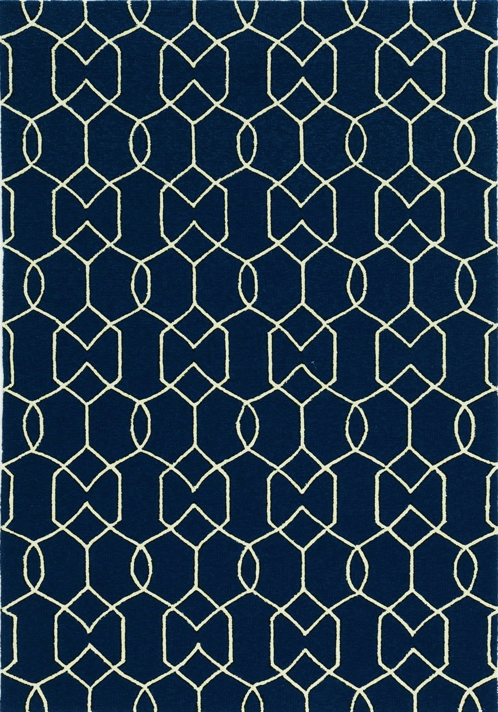 7' X 10' Blue Moroccan Indoor Outdoor Area Rug-Outdoor Rugs-DECOROLALA