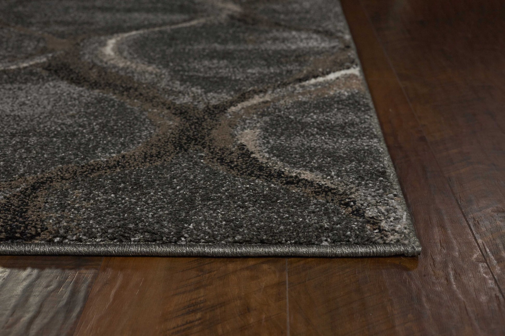 7' X 10' Charcoal And Light Gray Ogee Area Rug-Area Rugs-DECOROLALA